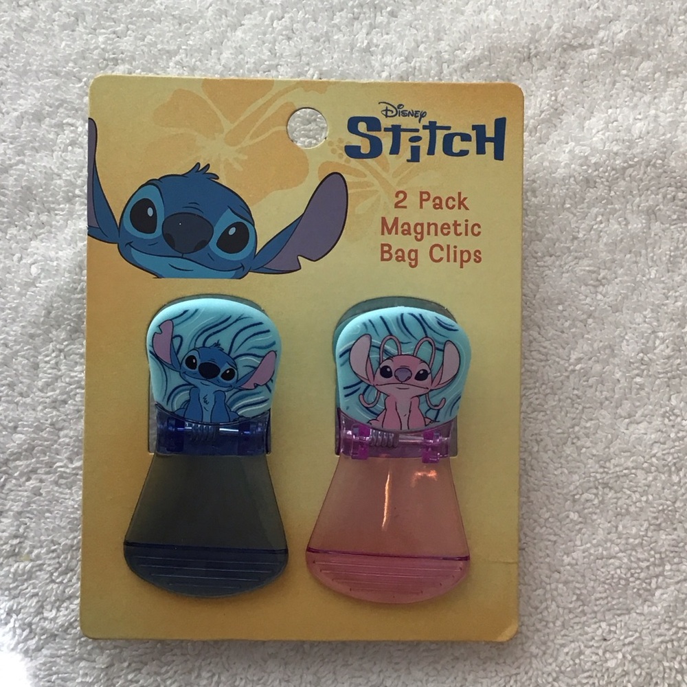 Disney Stitch Magnetic Bag Clips - Blue & Pink Characters